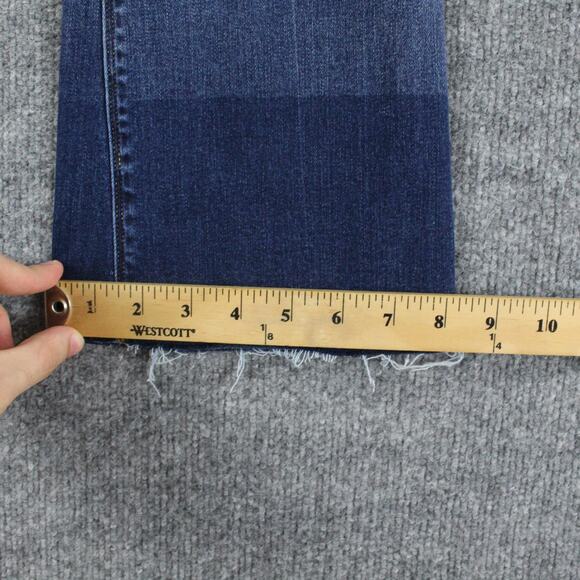 Spanx Jean Small Petite Cropped Flare Denim Colorblock Medium Wash Casual Office - Picture 14 of 15